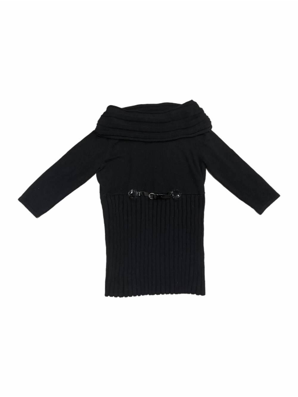 Requirements Black Ribbed Cowl Neck Sweater Size M